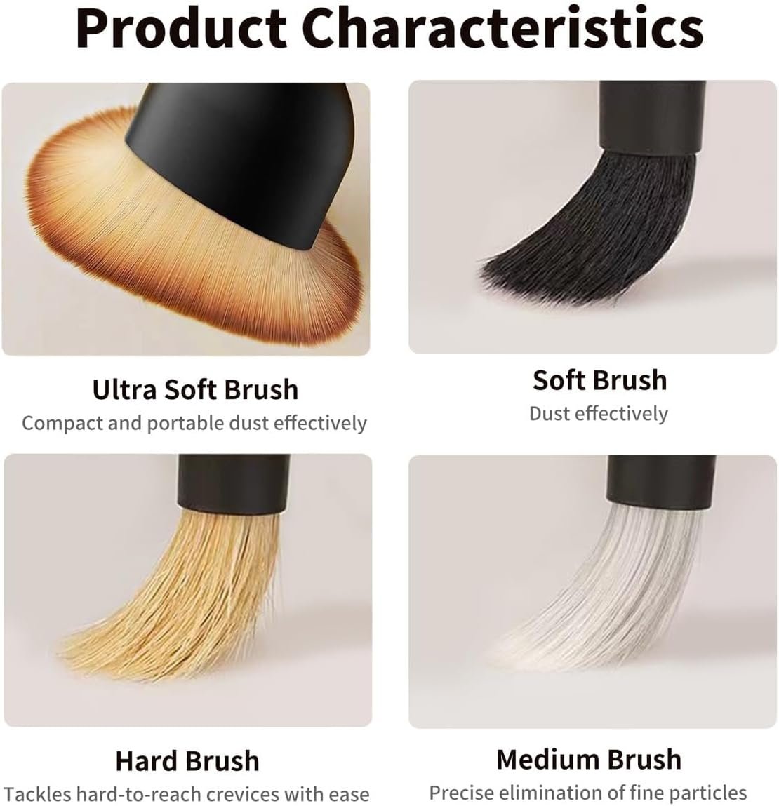 QioTceen Car Detailing Brush Set - 4-Piece Kit for Interior & Exterior Cleaning - Premium Car Wash Brush for Professional Results ﻿car Duster Interior