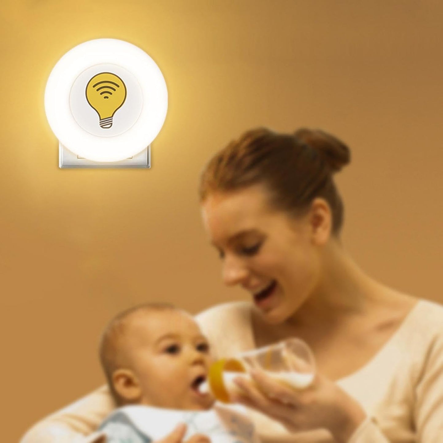 Smart Night Light | USB Plug-in Creative Night Light Intelligent - Decorative Ambience Lighting, Bedroom Decor for Desk and Living Room Kids