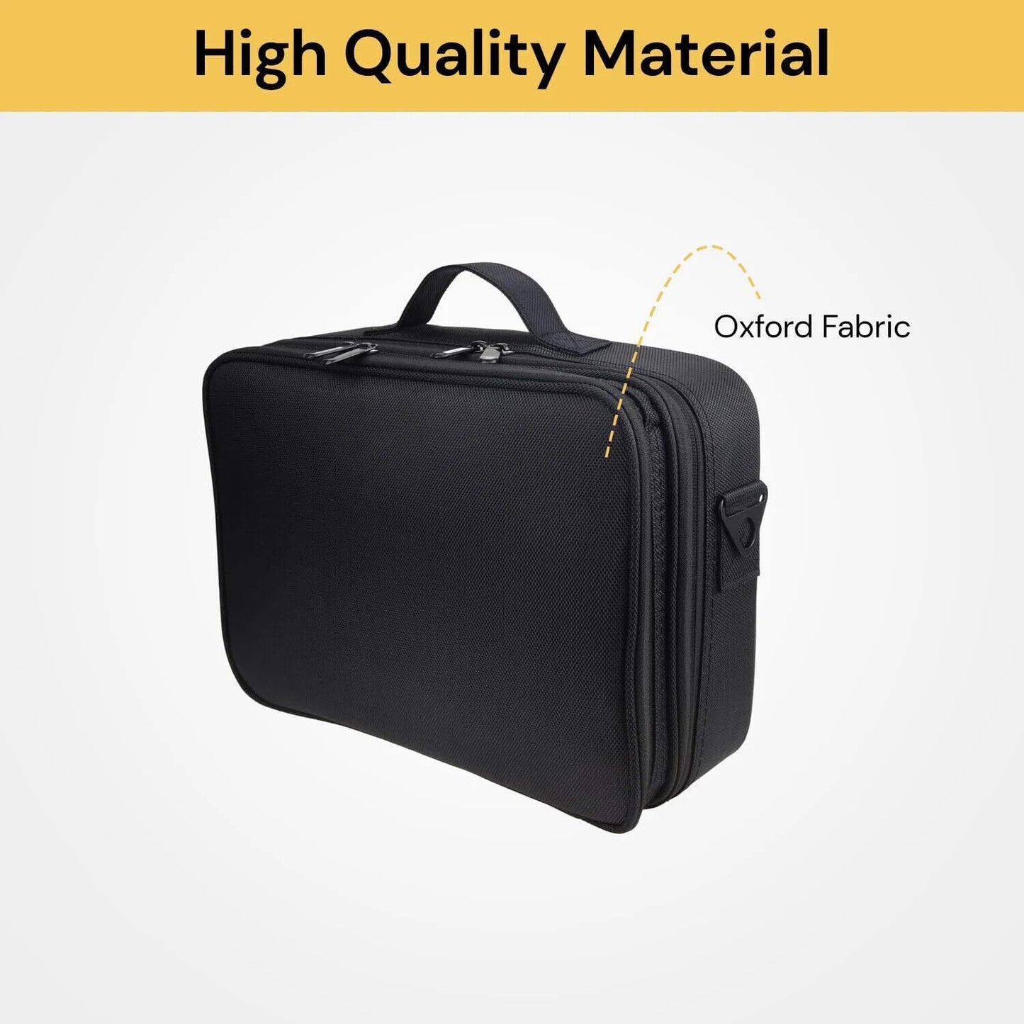 EZONEDEAL Travel Makeup Case Makeup Cosmetic Organizer Bag Waterproof Portable Artist Storage Bag with Adjustable Dividers for Brushes Toiletry Jewelry Digital Accessories Holder (Medium)