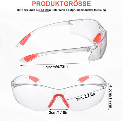 Clear Safety Glasses Eye Protection, Safety Glasses for Men & Women, Clear Eye Protection Glasses Protective Glasses, Eye Protection Goggles with Nose and Ear Grips for Work(12Pcs)