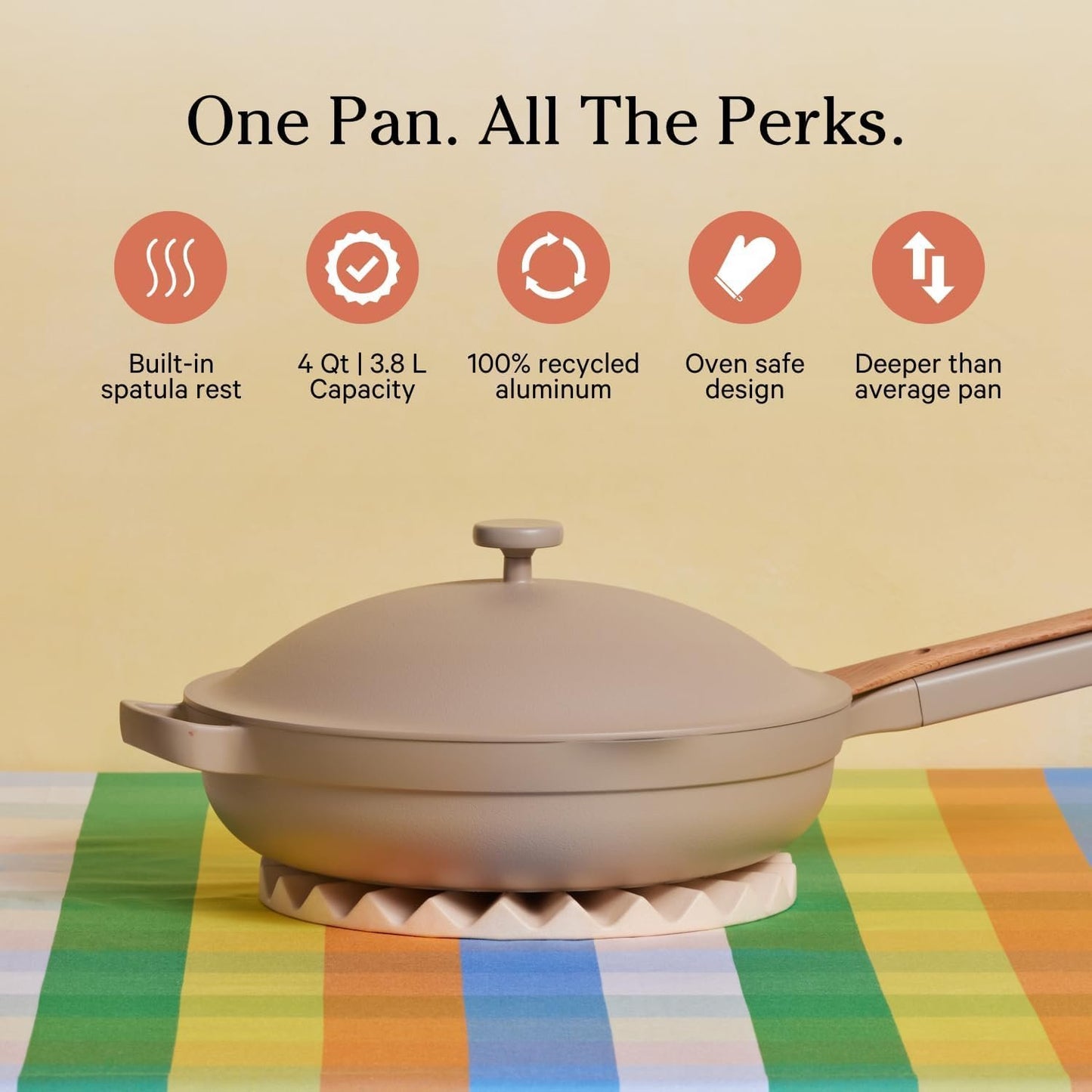 Our Place Large Always Pan 2.0-32cm (3.8L) Nonstick, Toxin-Free Ceramic Cookware | Patented 10-in-1 Aluminum Frying & Sauté Pan | Safe for Oven, Induction & All Cooktops up to 232°C | Steam