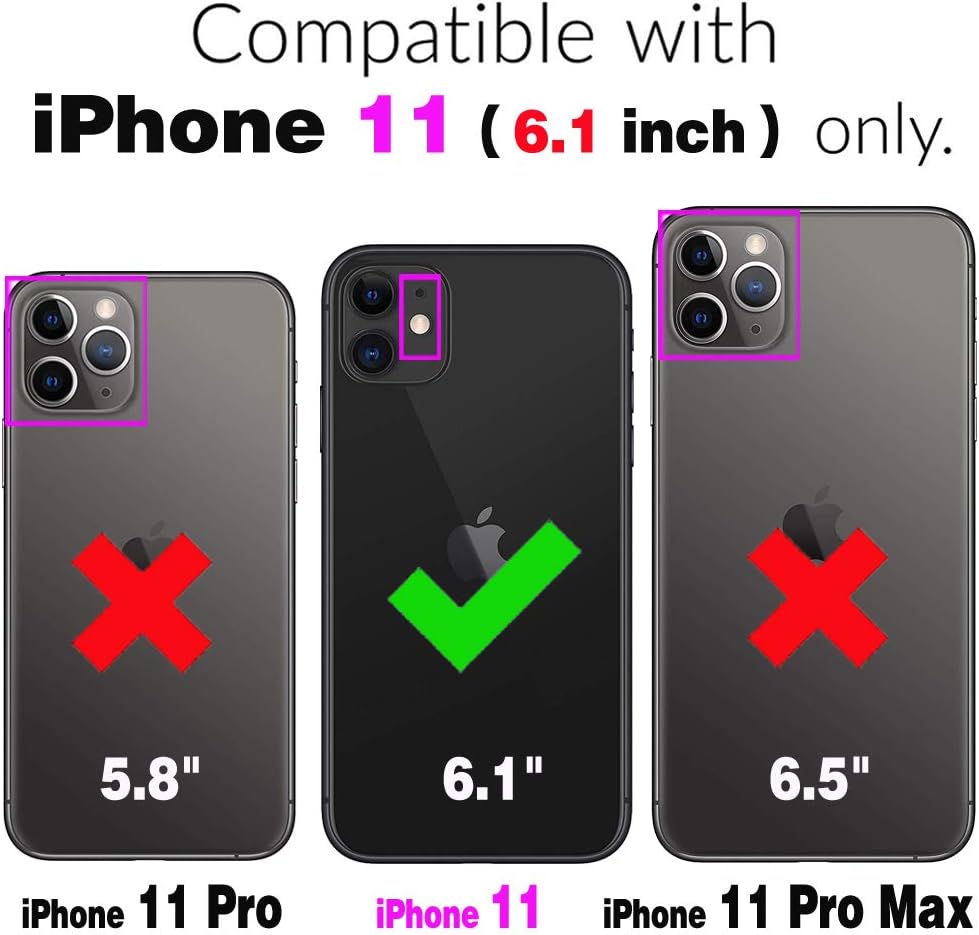 Asuwish Phone Case for iPhone 11 6.1 with Tempered Glass Screen Protector and Credit Card Holder Wallet Cover Hard Hybrid Cell Accessories iphone11case iPhone11 i Phone11 11s XI 11R Women Men RoseGold