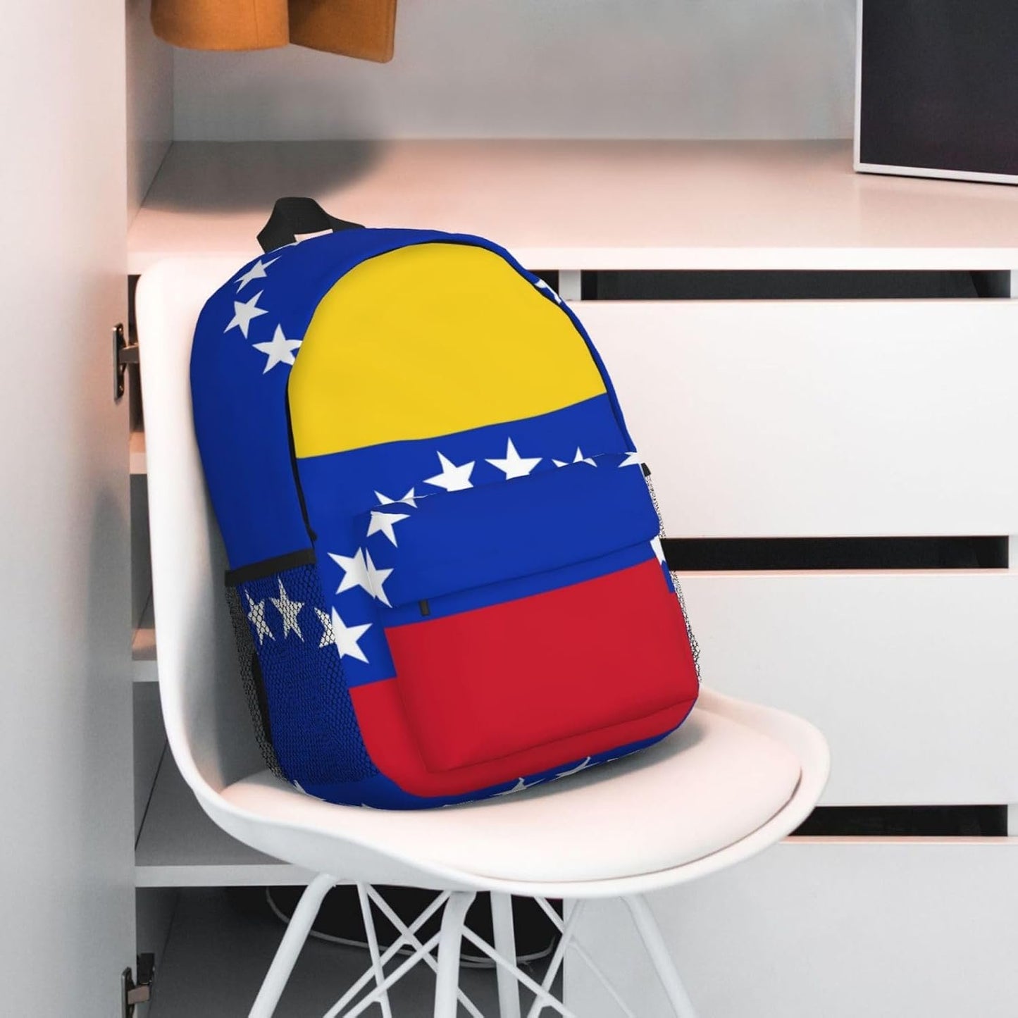 JBYJBX Flag Of Venezuela Print Adult Lightweight 15in Backpack Travel Hiking Essentials Laptop Bag Day Backpacks, Black, One Size