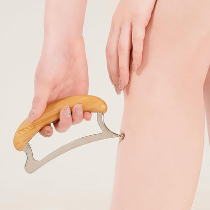 Greenstalk Stainless Steel Gua Sha Muscle Scraper Tool for Muscle Relief, Wooden Massage Tools,Body Guasha Tool, Portable Body Scrapers Tool for Neck, Back, Feet Recovery.