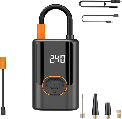 A Ircore S1 - Smart Portable Tire Inflator | Wireless Fast Air Pump, Portable Mini Air Pump, Equipped with Lighting for Car, SUV, Motorcycle, Bicycle, and Ball
