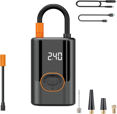 A Ircore S1 - Smart Portable Tire Inflator | Wireless Fast Air Pump, Portable Mini Air Pump, Equipped with Lighting for Car, SUV, Motorcycle, Bicycle, and Ball
