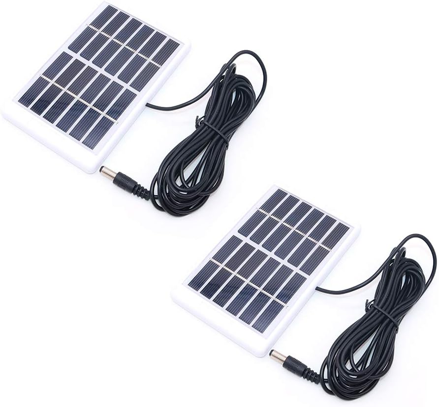 NUZAMAS Set of 2 Pieces 6V 1.2w Micro Mini Solar Panel Cells, 3m Wired DC Connector, for Solar Power Energy, DIY Home, Garden Light, Science Projects - Toys - Battery Charger