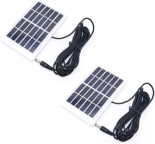 NUZAMAS Set of 2 Pieces 6V 1.2w Micro Mini Solar Panel Cells, 3m Wired DC Connector, for Solar Power Energy, DIY Home, Garden Light, Science Projects - Toys - Battery Charger