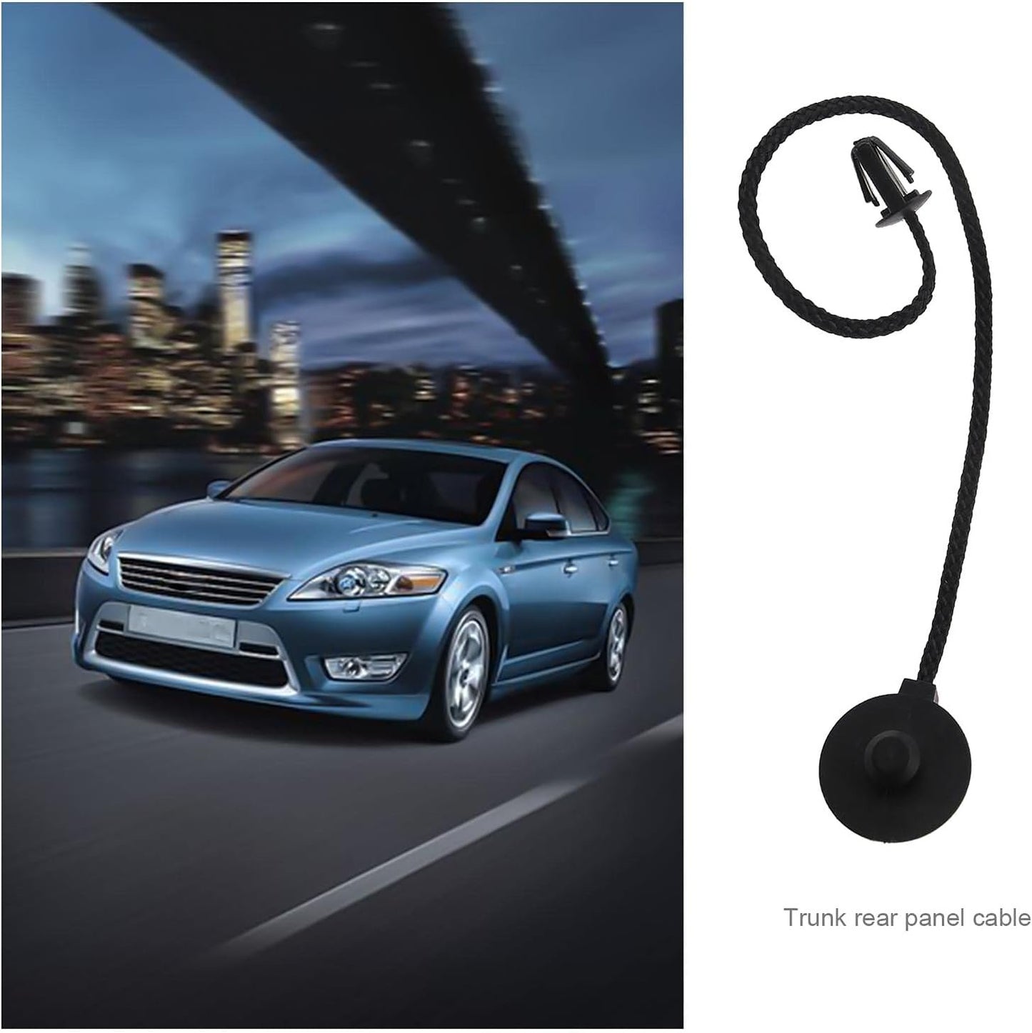 SING F LTD 2pcs Parcel Shelf String Rear Trunk Storage Bag Tray Straps Plastic CV6Z5846538A Compatible with MK3 Hatchback 2012-2018 Black