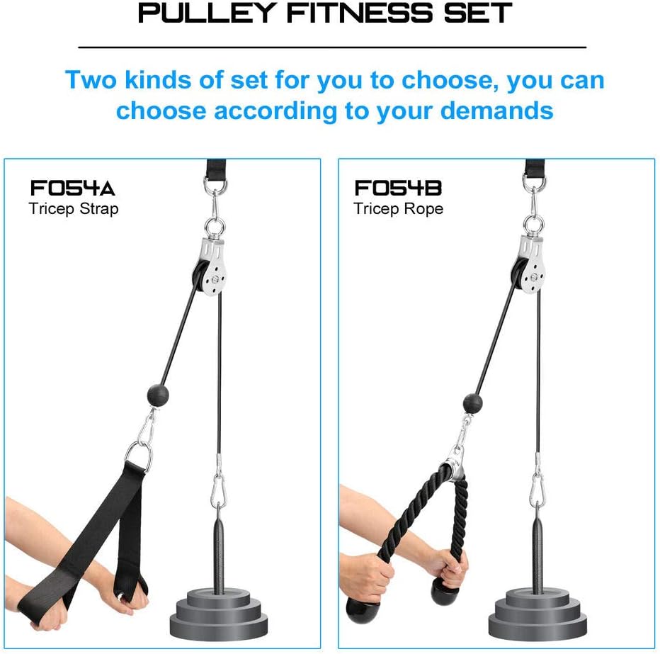 OWEITE Fitness DIY Pulley Cable Machine Attachment System with Pin Lifting Arm, Biceps Pulley System for Home Gym