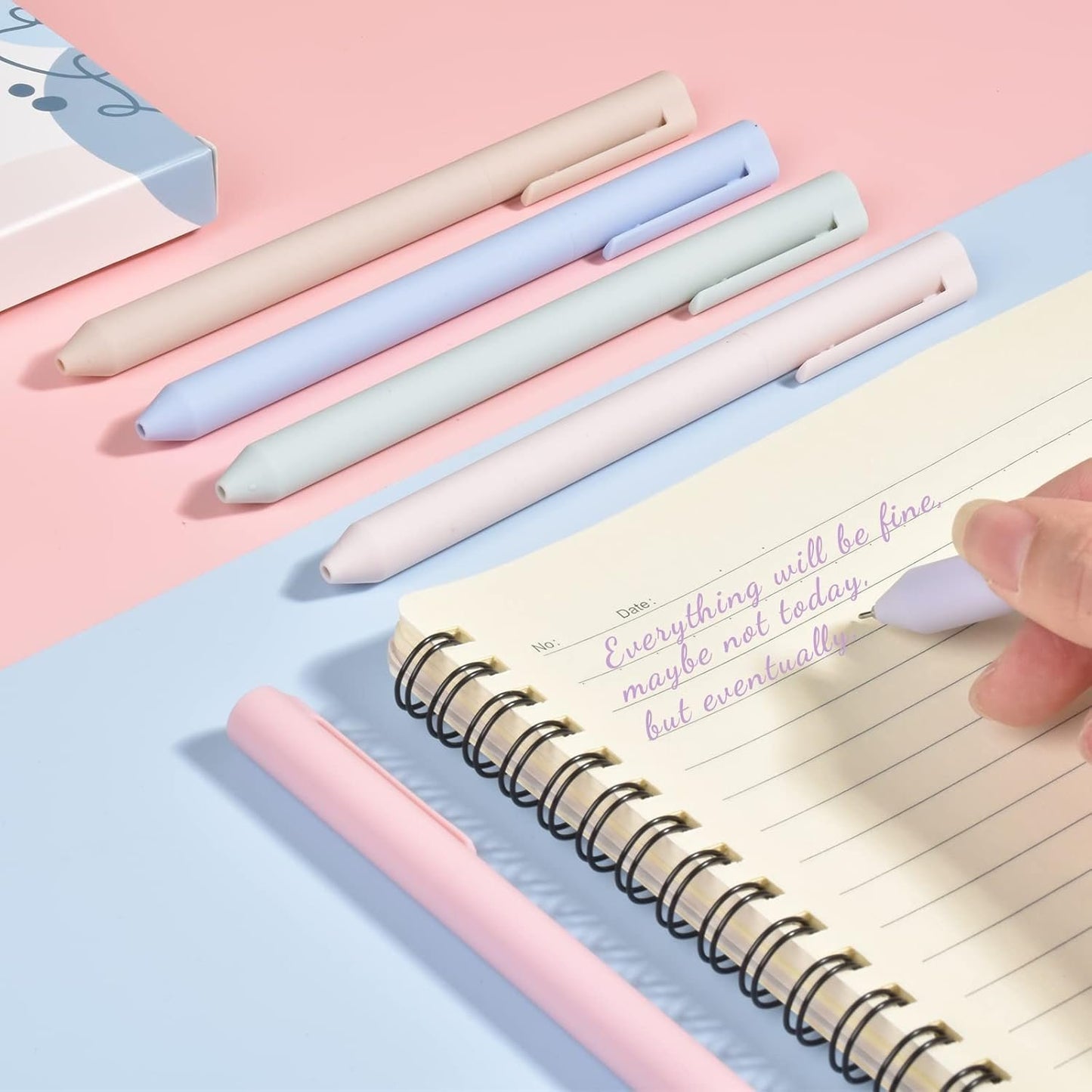 BAYTORY 6Pcs Colored Gel Pens, Pastel Ink Colors, Quick Dry Ink Pen Fine Point 0.5mm Smooth Writing for School Supplies Journaling Notetaking Stationery