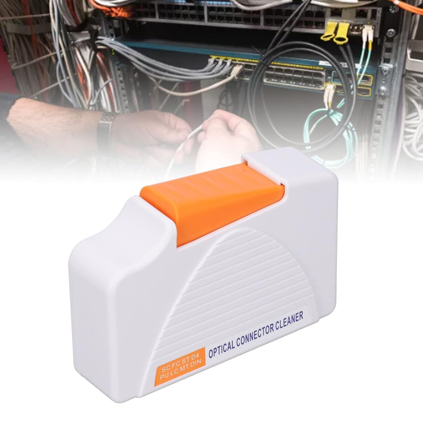 Strumento di pulizia per connettori in fibra ottica, professionale, leggero e portatile, manuale, per connettori FC, SC, LC, ST e MU, kit di accessori essenziali per fibra ottica.