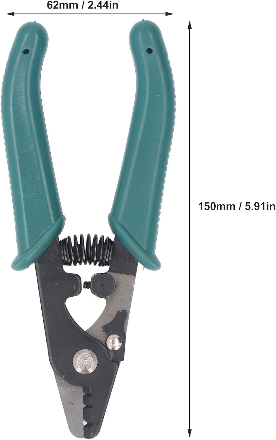 VELATEMOR 3 Hole Fiber Stripper, Quick & Accurate Optic Fiber Stripping Tool with Safety Lock, Automatic Reset Spring, Ergonomic Design, Long Lasting for Electrical Work