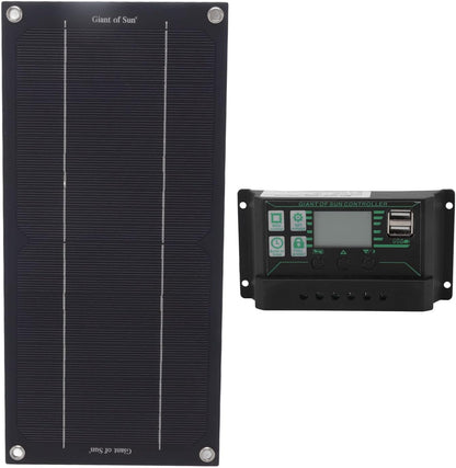gernie 600W 18V Solar Panel Kit Battery Charger, Solar Panel Starter Kit with 100A Charge Controller, Crocodile Clip & Suction Cup, for RV Marine Boat Off Grid System