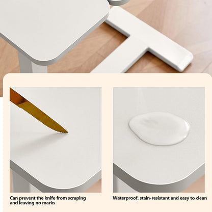 Medical Tiltable Overbed Table, Pneumatic Height Adjustable, Laptop Desk with Wheels, Mobile Standing Desk, Rolling Computer Cart, Suitable for Hospital and Home Use (White)