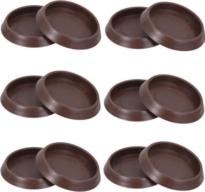 WADY 12pcs Carpet Fixed Casters Couch Stoppers Chair Wheel Stopper Non-Slip Bed Stoppers Wear-Resistant Furniture Coasters Compact Bed Stoppers Non-Slip Furniture Coasters Bed Supplies (Brown)