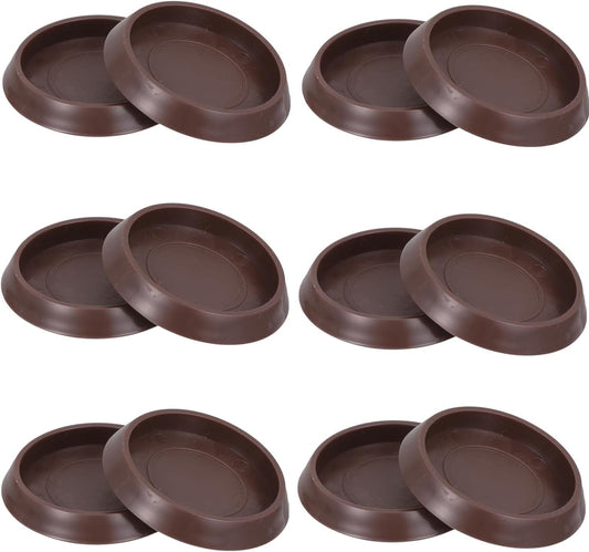 WADY 12pcs Carpet Fixed Casters Couch Stoppers Chair Wheel Stopper Non-Slip Bed Stoppers Wear-Resistant Furniture Coasters Compact Bed Stoppers Non-Slip Furniture Coasters Bed Supplies (Brown)