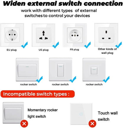 xinyee Mini WiFi Switch Module 16A Wi-Fi Intelligent Relay Light Switch APP Remote Control Voice Control DIY Breaker Module Home Appliance Automation (AC 100-240V)
