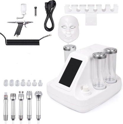Hydrogen and Oxygen Beauty Tool 7 in 1 Vacuum Face Cleansing Water Oxygen Machine Clean Skincare Lift String Blackheads Device with 8IN1 Mask