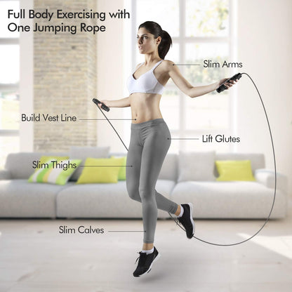 Jump Rope, Tangle-Free Rapid Speed Jumping Rope Cable with Ball Bearings for Women, Men and Kids, Adjustable Foam Handles Steel Jump Ropes for Fitness,Black