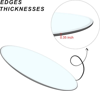 Btikita 36" Tempered Glass Table Top Round Transparent Table Surface 3/8" Thick Pencil Polished Edge Multipurpose for Dining, Coffee, Restaurant Tables