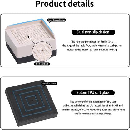 LUCKYQTQH Bed Risers Adjustable Furniture Risers Heavy Duty，Rectangle Bed Risers 3 Inches，Desk Risers for Sofa Couch Bed Frame ，Supports Up to 3000 lbs (4 Piece Set)