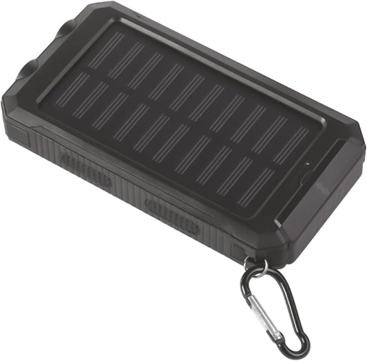 Solar po-wer Bank 20000mah, Waterproof Solar Charger with Flashlight + Compass, Portable Charger with 2 USB Ports Fast Charging Outdoor for Smartphones Tablets and More