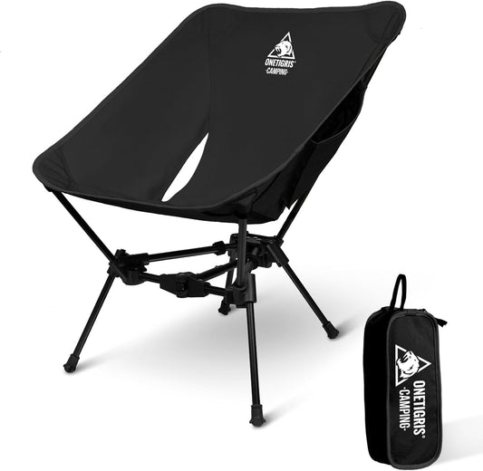 OneTigris TIGERBLADE 150kg Folding Camping Chair Lightweight Triangular Frame Lightweight Camping Chair with 2 Side Pockets for Outdoor Hiking