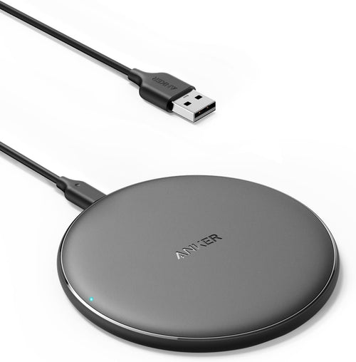 313 Anker Wireless Charger (Pad), Qi-Certified 10W Max for iPhone 14/14 Pro/14 Pro Max/13/13 Pro Max, AirPods (No AC Adapter, Not Compatible with MagSafe Magnetic Charging)