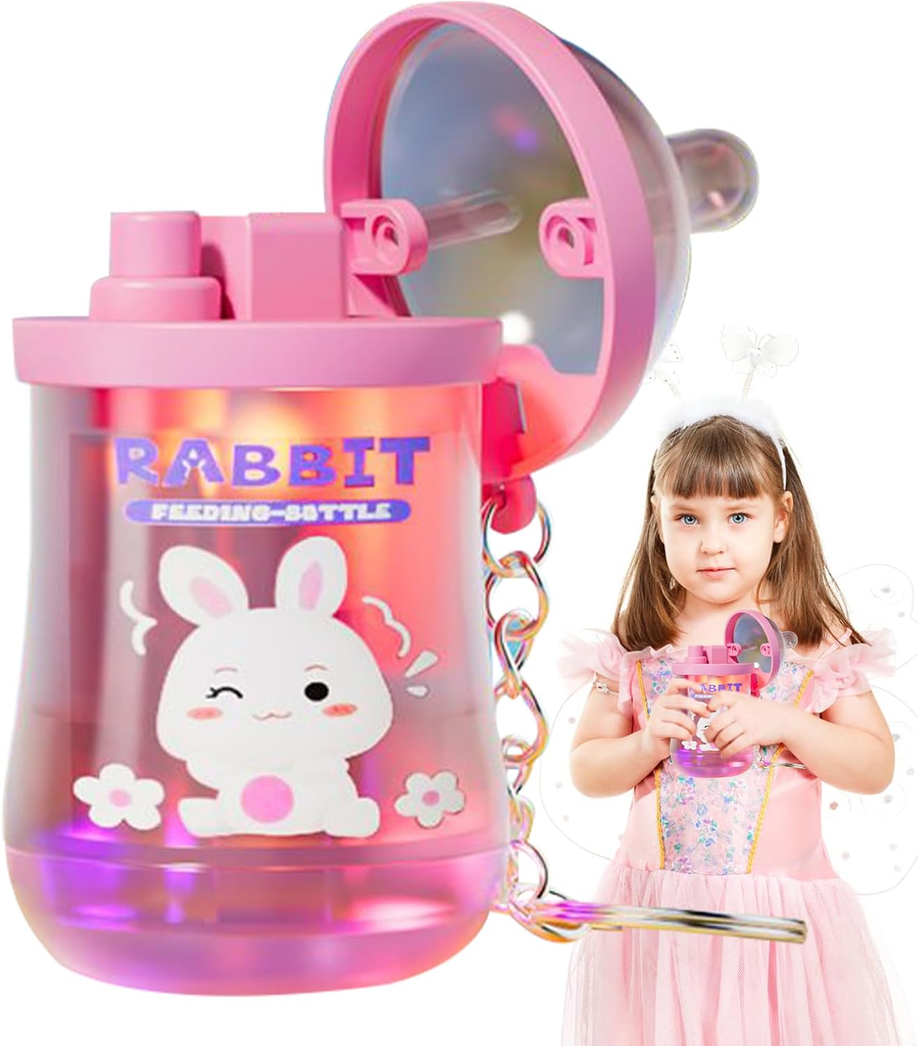 Kids Water Soaker Toy, Lights Up Kid Pool Squirter with Milk Bottle Shape, 3.46x1.69 Inches Compact Design, Outdoor Water for Boys, Girls, Summer Play, Beach and Backyard