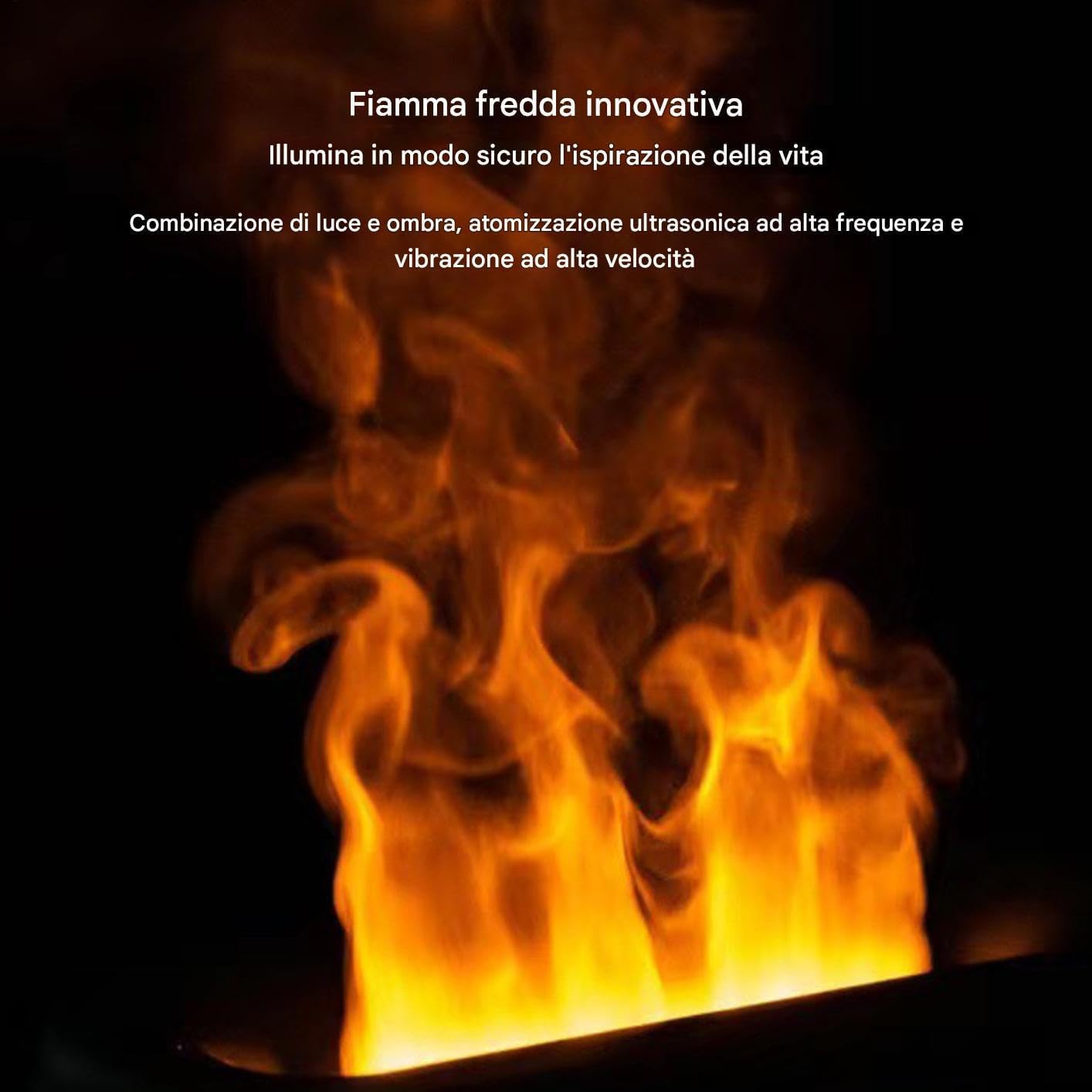 Colorful Flame Diffuser, Aromatherapy Fireplace-Inspired Scented Humidifier, Silent Mist Maker for Home, Bedroom, Offices Relaxation, 6.89x3.11x4.21 inches, White, Black