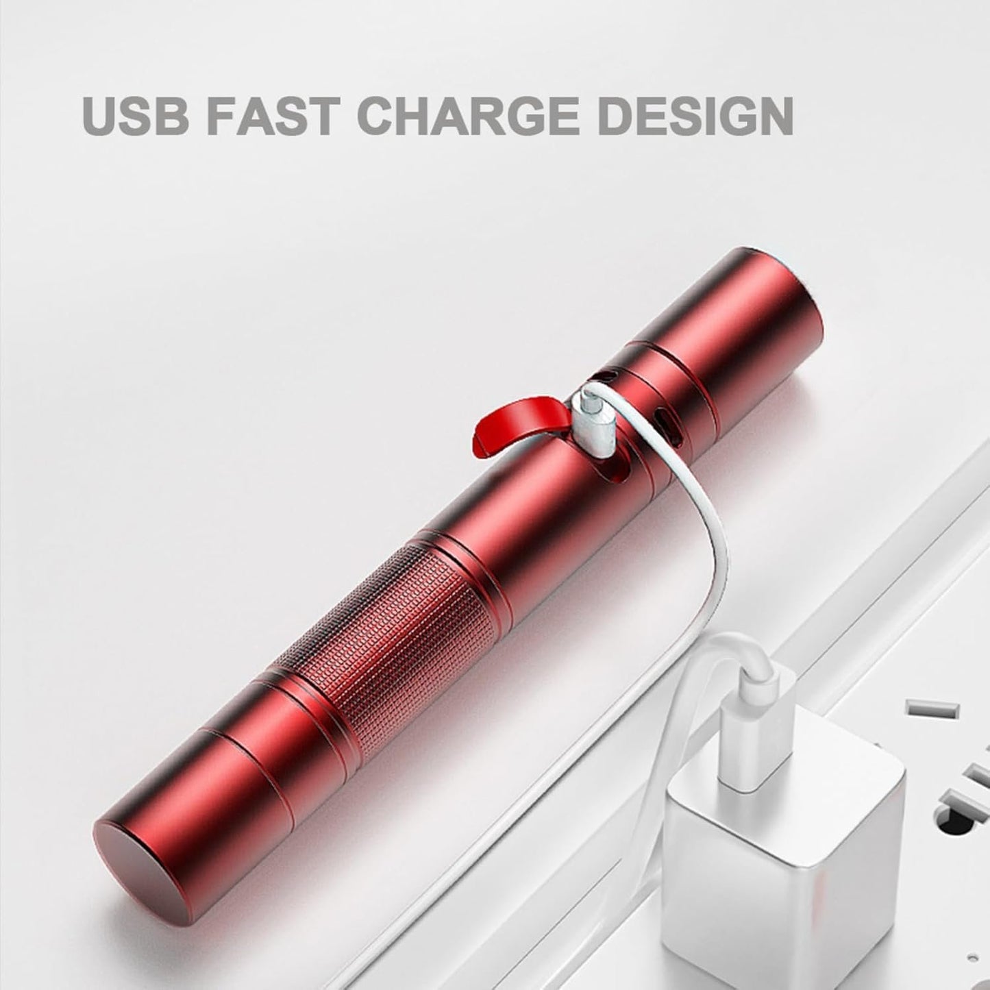 3-in-1 Rechargeable Flashlight with Arc Lighter and Alarm,Multifunctional Rechargeable Flashlight High Lumens,3 in 1 Powerful Tactical Flashlight for Camping (Red)