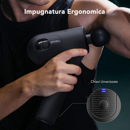 Opove Muscle Massage Gun Deep Tissue 14.5 mm Portable Electric Muscle Massager Ergonomic Design for Neck, Back, Shoulders and Legs Muscle Relaxation Apex Black