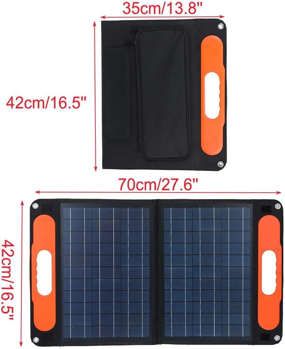 Solar Charger 20000Mah Outdoor Solar Power Bank with 4 Foldable Solar Panels and 2 High-Speed Charging Ports for Smart Phone, Tablets