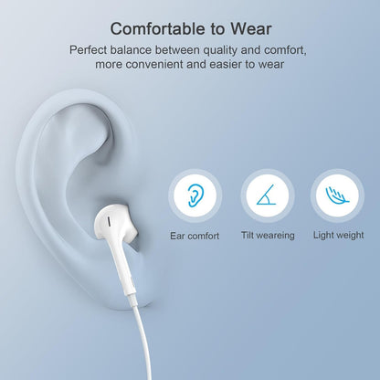 Apple Earbuds with USB C Wired Earphones Noise Canceling Isolating with USB-C Plug (Built-in Microphone & Volume Control) for Phone 15 Android Smartphone and Other USB C Type C Device