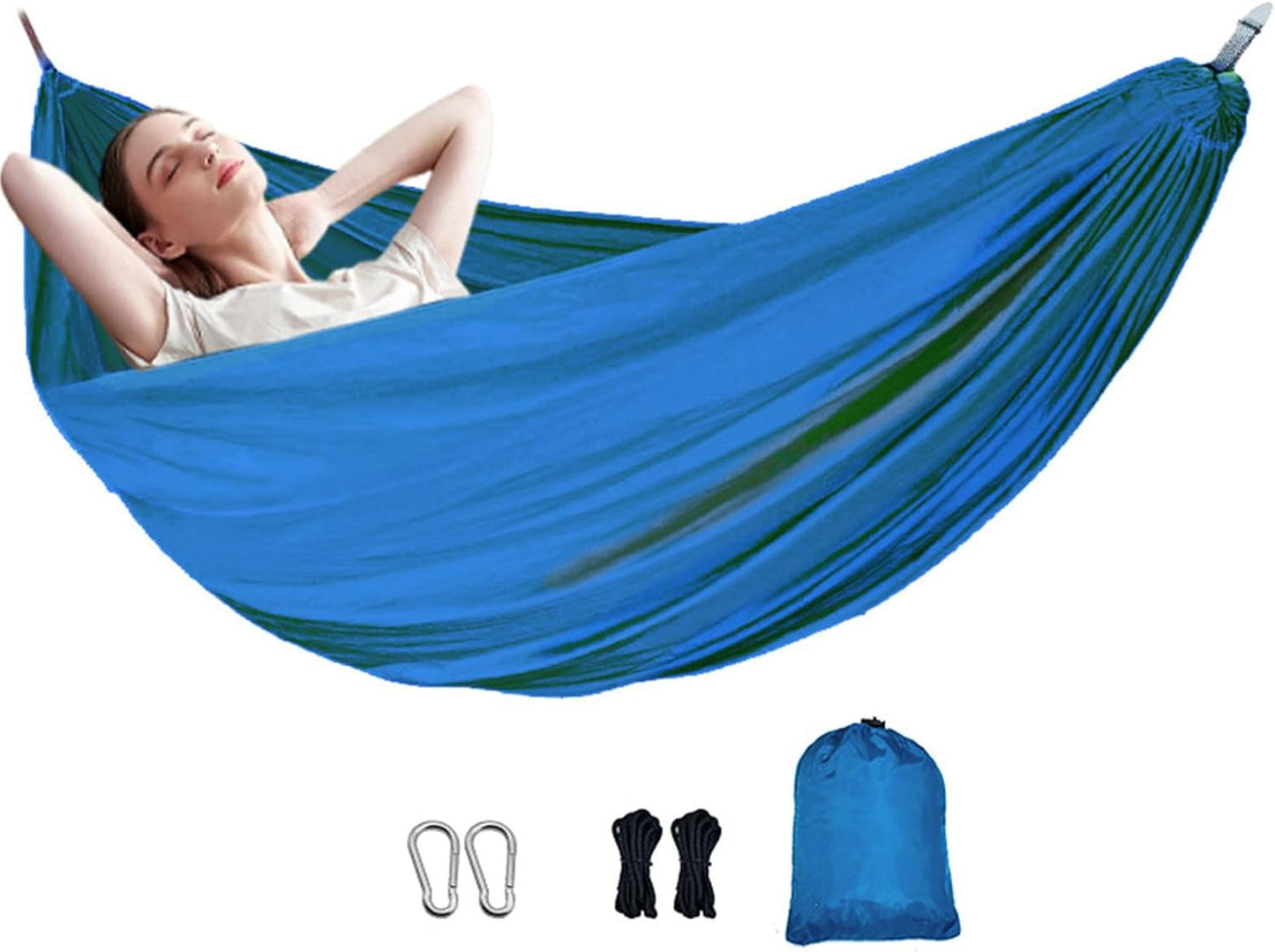 Hammock for Camping,Folding Travel Hammock Camping Supplies | Portable Outdoor Gear with 2 Tree Straps & Bag, Travel Accessories Survival Gear for Hiking