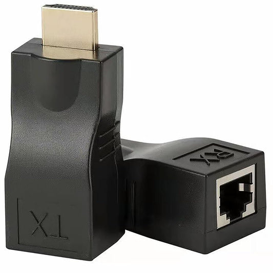 2Pack HDMI Extender, tunghey HDMI to RJ45 Network Cable Extender Converter Repeater Over Cat 5e / 6 1080p up to 30m Extender for HDTV PS4 STB 4K 2K