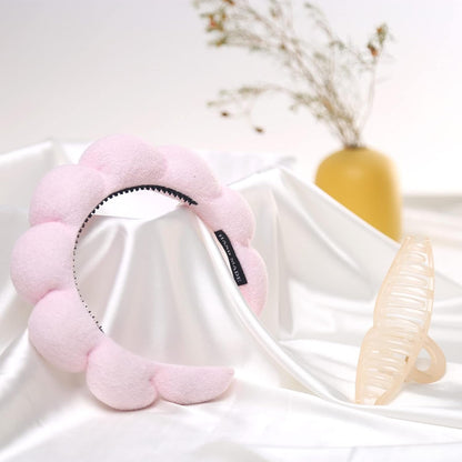 BESTOOL Skin Care Headband for Washing Face,Non-slip Face Wash Headband Sponge Terry Towel Cloth Fabric Bubble Makeup Skincare Headbands for Women Makeup Removal Spa Shower Hair Accessories(Pink)