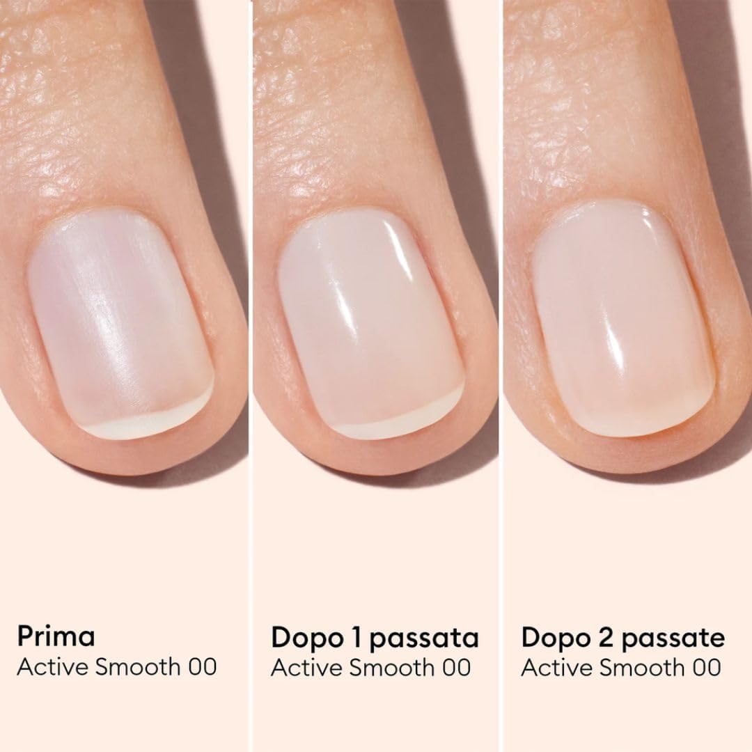 Manucurist Active Smooth 00 Nail Polish Repairing Treatment Smoothing Pink - Vegan & Made in France - Nail Strengthening Polish, Nude Nail Polish - Treatment for Damaged Nails - Women's Gift
