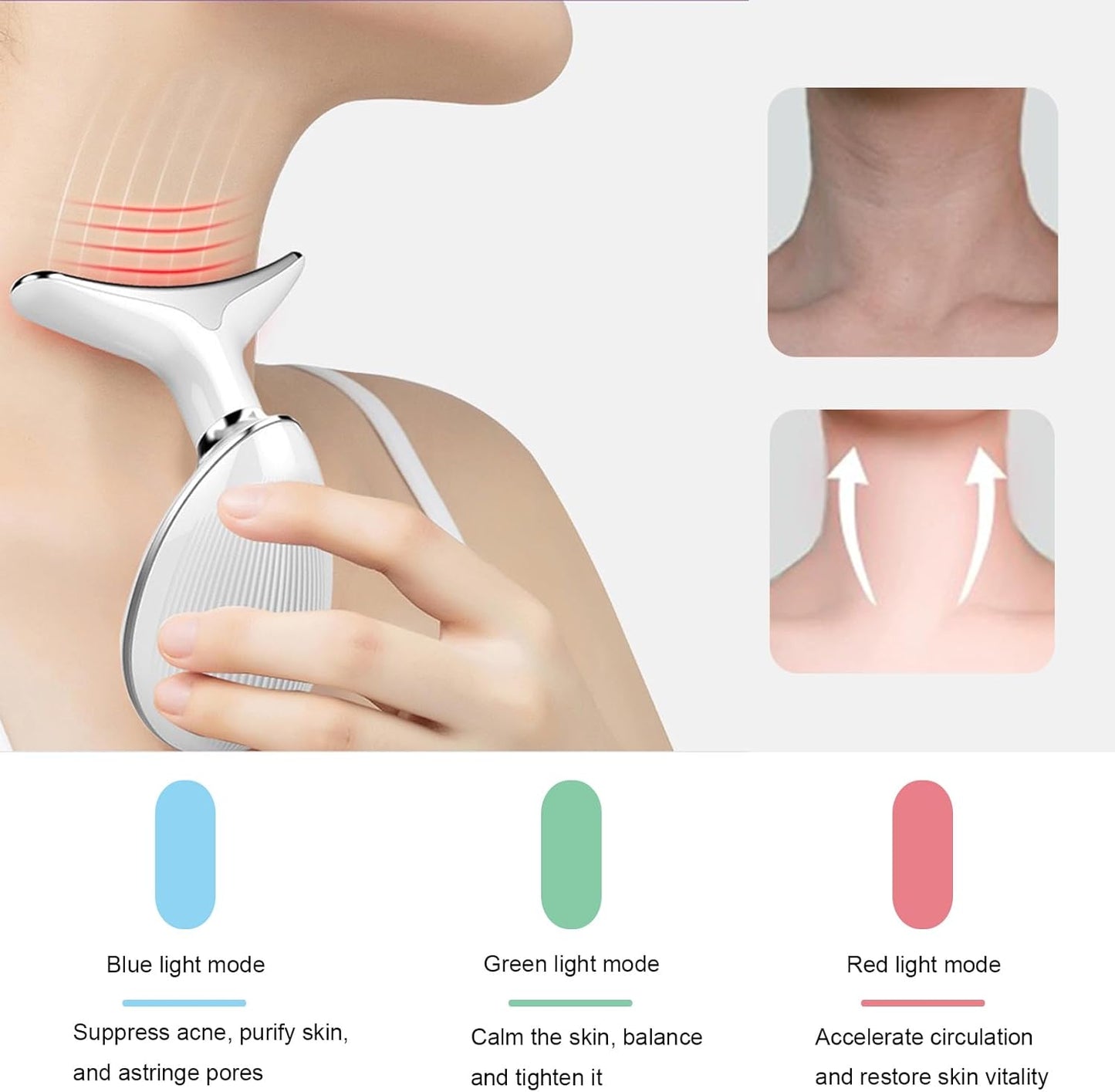 Uonkeus 3-in-1 Beauty Device,Facial and Neck Massager,Multifunctional Skin Care Tools