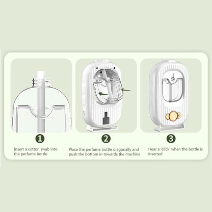 Automatic Fragrance Dispenser, Desktop and Wall Mounted Air Freshener Dispenser with 5 Levels Adjustable Settings, Wireless Portable Aromatherapy Machine for 60m² Coverage