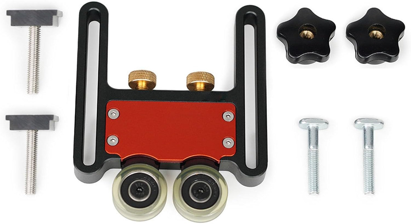 Woodworking Roller Guide – Aluminum Alloy Feeding Board, Wheel Bearing Block | Safety Push Tool for Table Saw, Router Table, Jointers, Professional Carpentry Equipment, Workshop Accessories