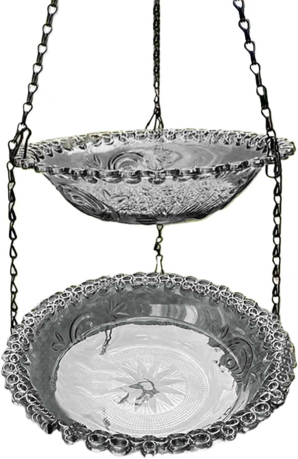 Mangiatoia per uccelli – Vasca per uccelli sospesa – Fontana per uccelli – Ciotola per bere e mangiare per uccelli – Accessorio per gabbia da appendere per giardino, cortile, terrazza, patio