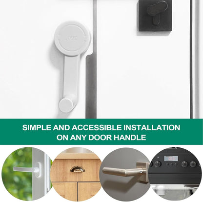 Door Lever Lock, Baby Proofing Tool, Pet Safety Guard, Easy Install Adhesive Mount, Lever Compatible Design For Bathroom, Bedroom, Vacation Properties, Neutral Color