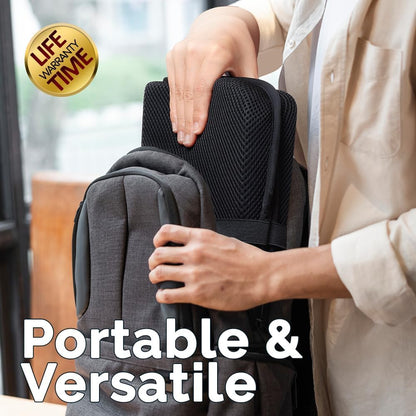 Ergo-Gel Travel Seat Cushion – Portable Airplane Seat Cushion – Gel Grid Design for Ultimate Seating Comfort – Foldable Cushions for Airplane Seats, Camping, Bleachers, Flights, Commute