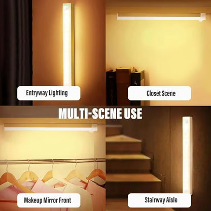 Festivalment Lights,Wireless Under Cabinet Lighting,Smart Motion Sensor Rechargeable LED Lights,Punch-Free Indoor Magnetic Stick-Up Battery Light with 3 Adjustable Modes,for Wardrobe,Bedroom,Stair