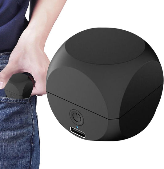 Mini Portable Electric Shaver, Rechargeable Beard Trimmer, 1.65x1.65x1.65 Inches Dice Shape Grooming Tool, Precision Face Hair Cutter, Compact Travel-Friendly Design for Boyfriends