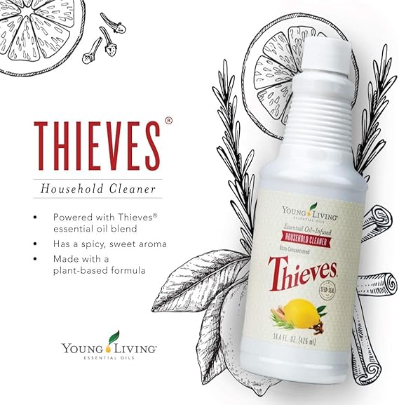 Young Living Thieves Household Cleaner of 14.4 fl.oz. Bottles - Essential Oil-Infused Ultra-Concentrated Formula for Natural Home Care, Non-Toxic Cleaning Bliss - 3 Pack