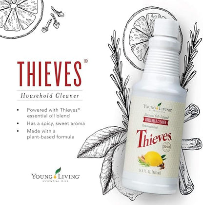 Young Living Thieves Household Cleaner of 14.4 fl.oz. Bottles - Essential Oil-Infused Ultra-Concentrated Formula for Natural Home Care, Non-Toxic Cleaning Bliss - 3 Pack