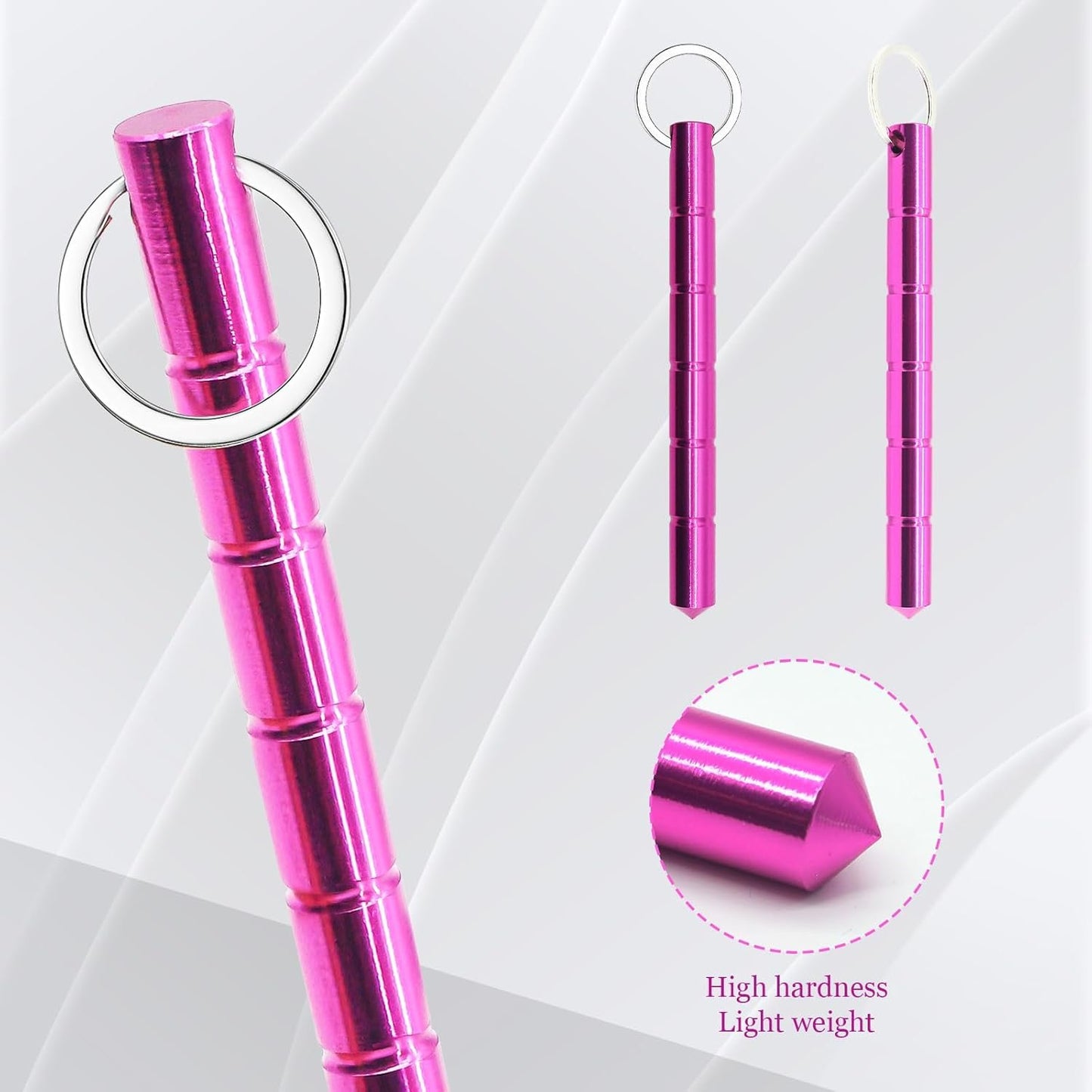 Safety Keychain Set for Women - Compact Personal Security Tool with Emergency Glass Breaker and Accessory Carabiner(3pcs), Powdered